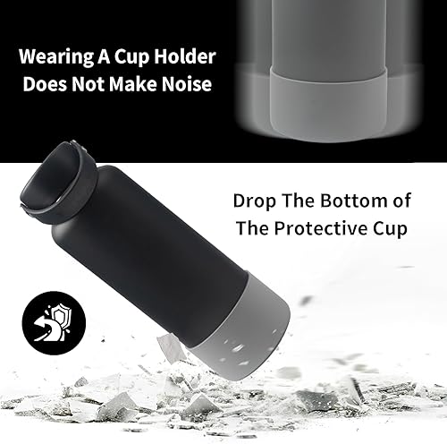 Miniatura 5 de TFQXA1Z Paquete de 4 botas de silicona para botella de agua, funda protectora de silicona para botellas de agua de 12 a 40 onzas, sin BPA,