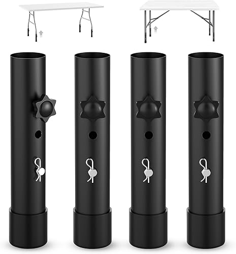 YUEYIN Extensiones de patas de mesa para mesa plegable de patas rectaspatas dobladas, extensores de patas de mesa plegables de metal, reduce el