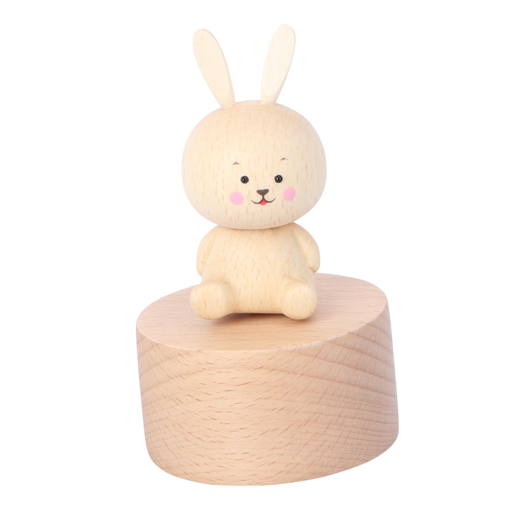 Ciieeo 2 Stk Musikbox Musical Besonders das der Musik Merch Die Ring kiddibuzz kindes music box Rabbit ornamente Desktop- Desktop-Ornament Heimdekoration Holz Khaki