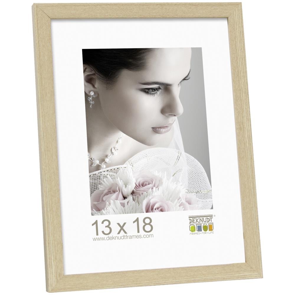 Deknudt Frames S44CH1-13.0X18.0 Basic Slim Photo Frame Oak Wood/MDF 21 x 16 x 1.33 cm