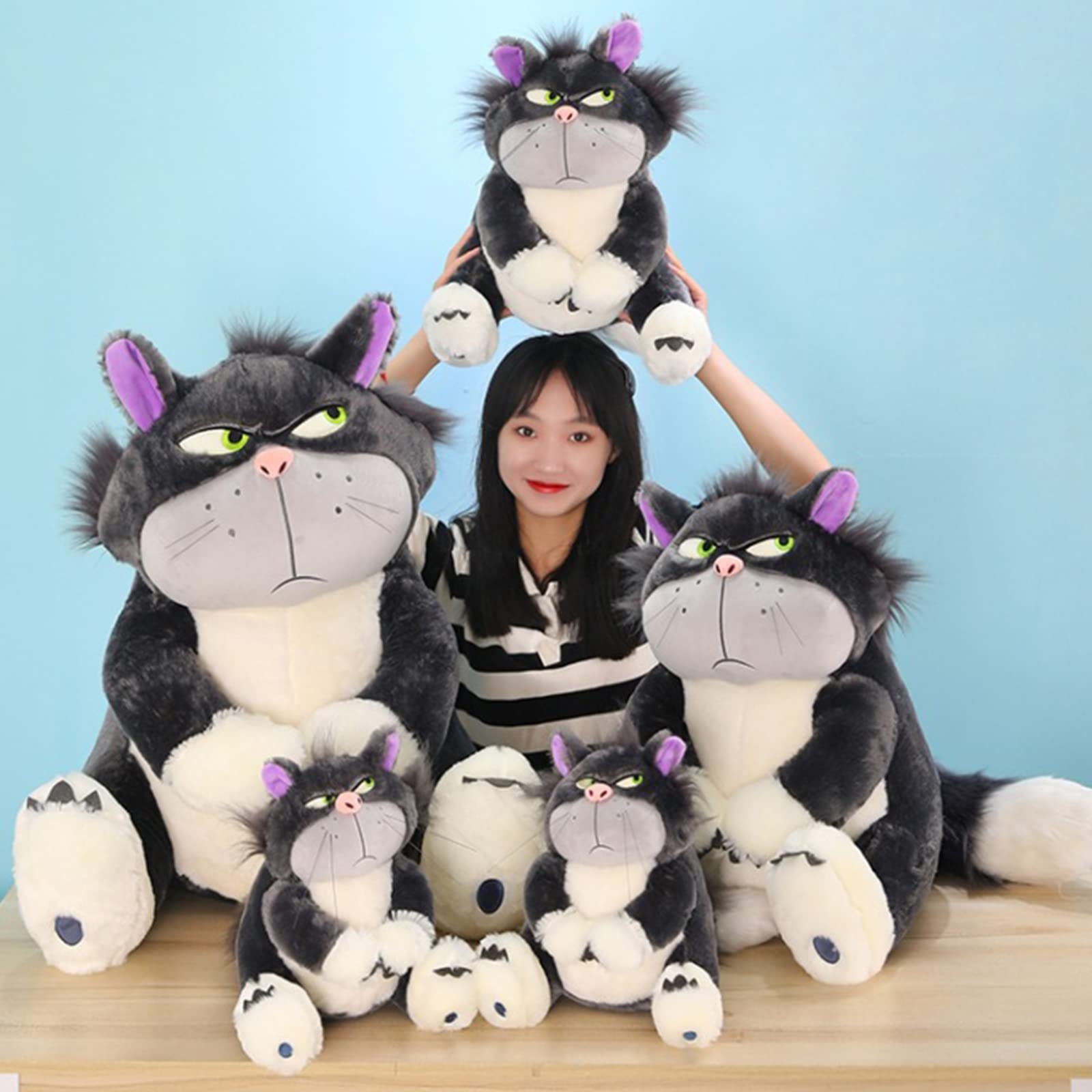 ARMAAN 30–80 cm große Luzifer-Katze, weiches, kuscheliges Plüschtier für Kinder und Teenager, waschbare Begleiterpuppe, Plüschtiere für Jungen und Mädchen als Geburtstags-, Weihnachts,Grey-80cm