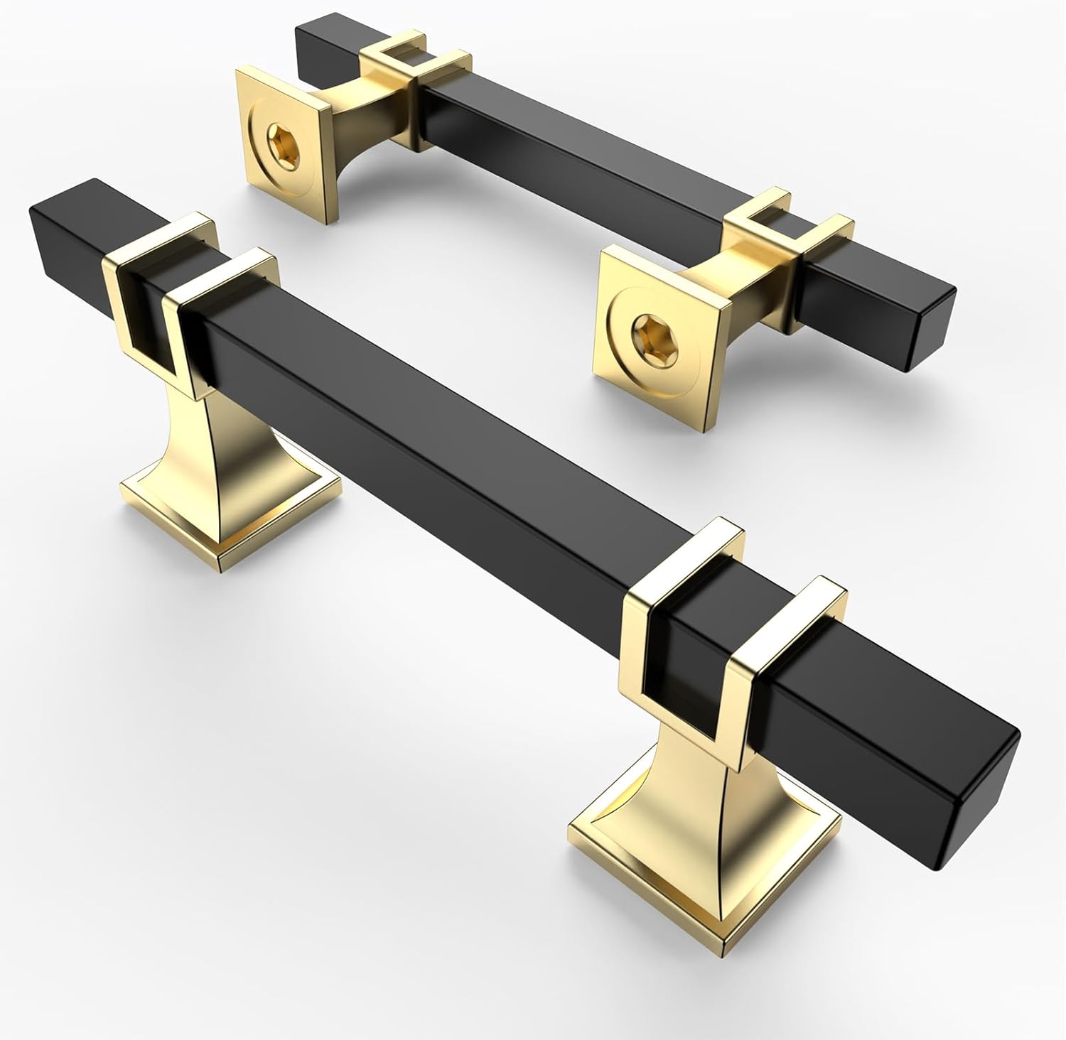 Asidrama 10 Pack 3 Inch(76mm) Matte Black and Gold Kitchen