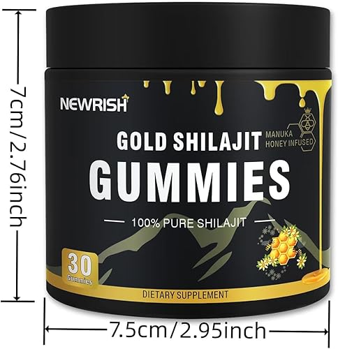 Miniatura 12 de Shilajit Gummies l Manuka Honey  Shilajit del Himalaya  Sin azúcar añadido I Ashwagandha, Gokshura  Ácido fúlvico y más de 85 minerales traza I para