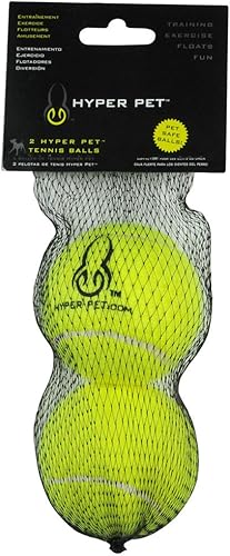 Hyper Pet Pelotas de tenis para perros; juguetes seguros para perros para ejercicio y entrenamiento; 2 unidades (paquete de 1); los colores pueden