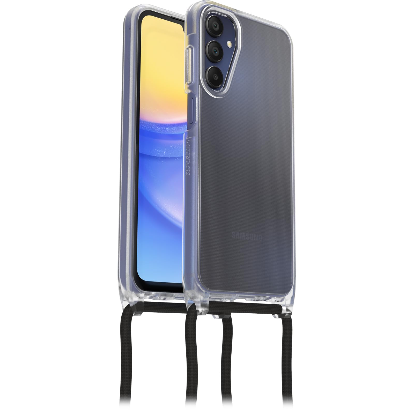 OtterBox React Necklace Case for Samsung Galaxy A15 / A15 5G, Ultra-Slim, Protective Case with Adjustable and Detachable Necklace Strap, Tested to Military Standard, Clear