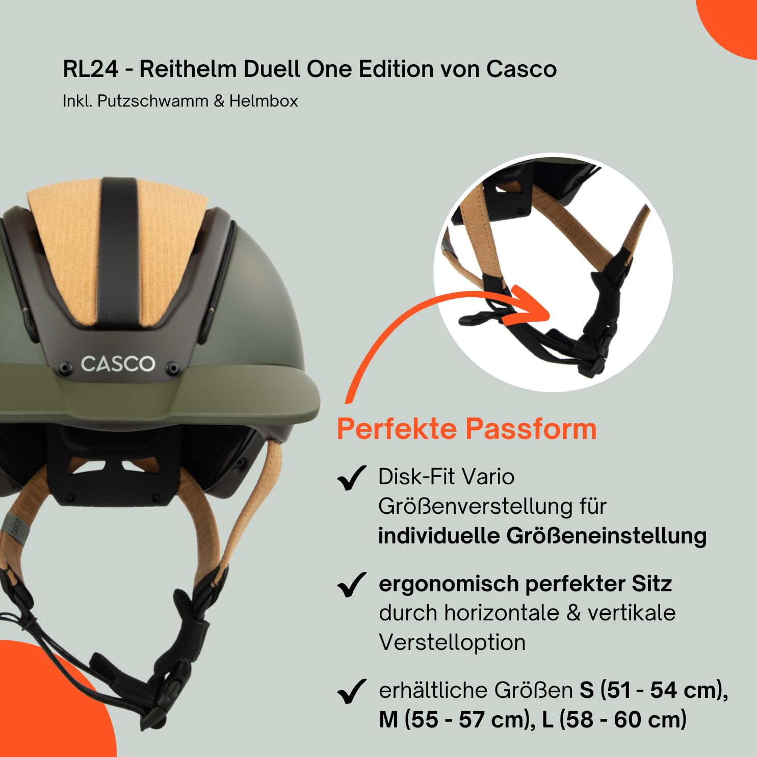 RL24 - Reithelm Duell One Edition – viele Farben & Größen | Inkl. Putzschwamm – Reitkappe Damen, Herren & Kinder – verbesserte Belüftung & ergonomisch perfekter Sitz