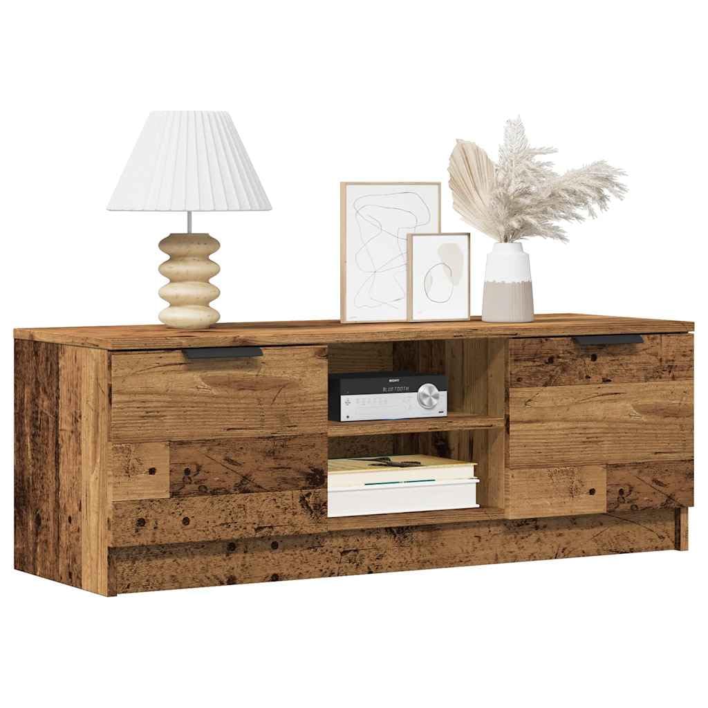 TV-Ständer für Fernseher bis zu 40 Zoll, moderner TV-Schrank, Media-Entertainment-Center mit 2 Türen & Aufbewahrungsregal, TV-Einheit Konsole für Wohnzimmer und Schlafzimmer, alter Stil