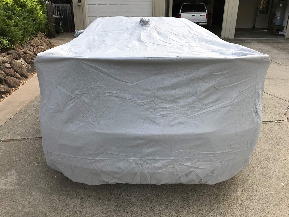 CarsCover Custom Fits 2017-2021 Chevy Camaro Coupe ZL1 1LE Rear Spoiler Car Cover for 5 Layer Gray Ultrashield — view 5