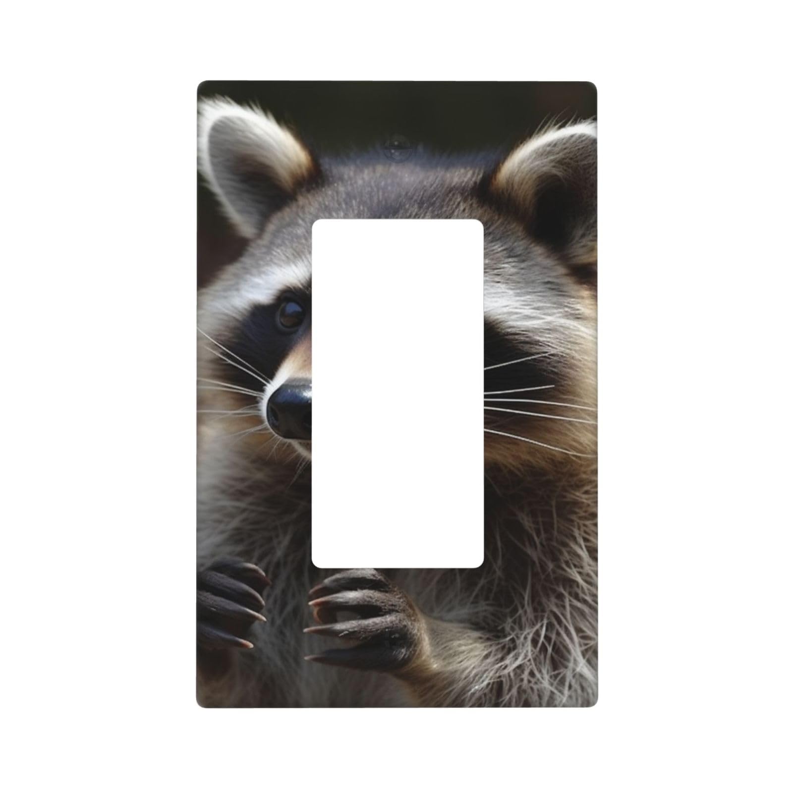 Decorator Wall Plate 1 Gang Light Switch Covers Decorator Receptacle Outlet Covers raccoon Wall Plates for Electrical Outlets Plug Cover Single Rocker Switch Plates