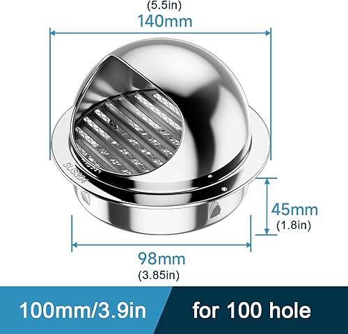 Miniatura 4 de Tapón de chimenea de acero inoxidable 304, protector de tubería para tubería, tapa de escape de lluvia, tapa de lluvia de chimenea, tapa de