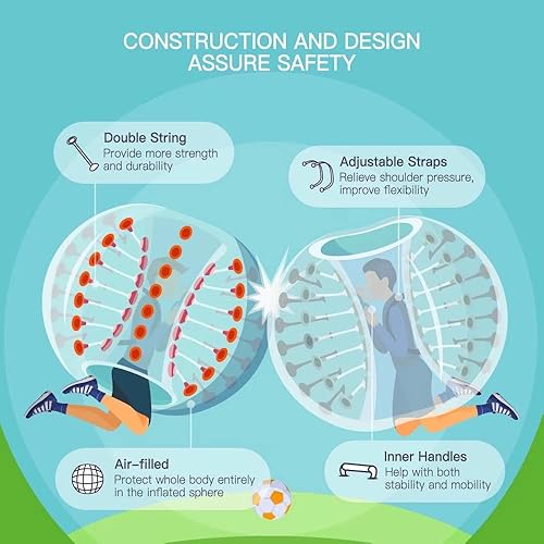 Miniatura 3 de Pelota inflable para adultos y niños, pelotas de fútbol de burbujas, juguete para patio de recreo, pelotas de hámster humano, bolas de zorb para