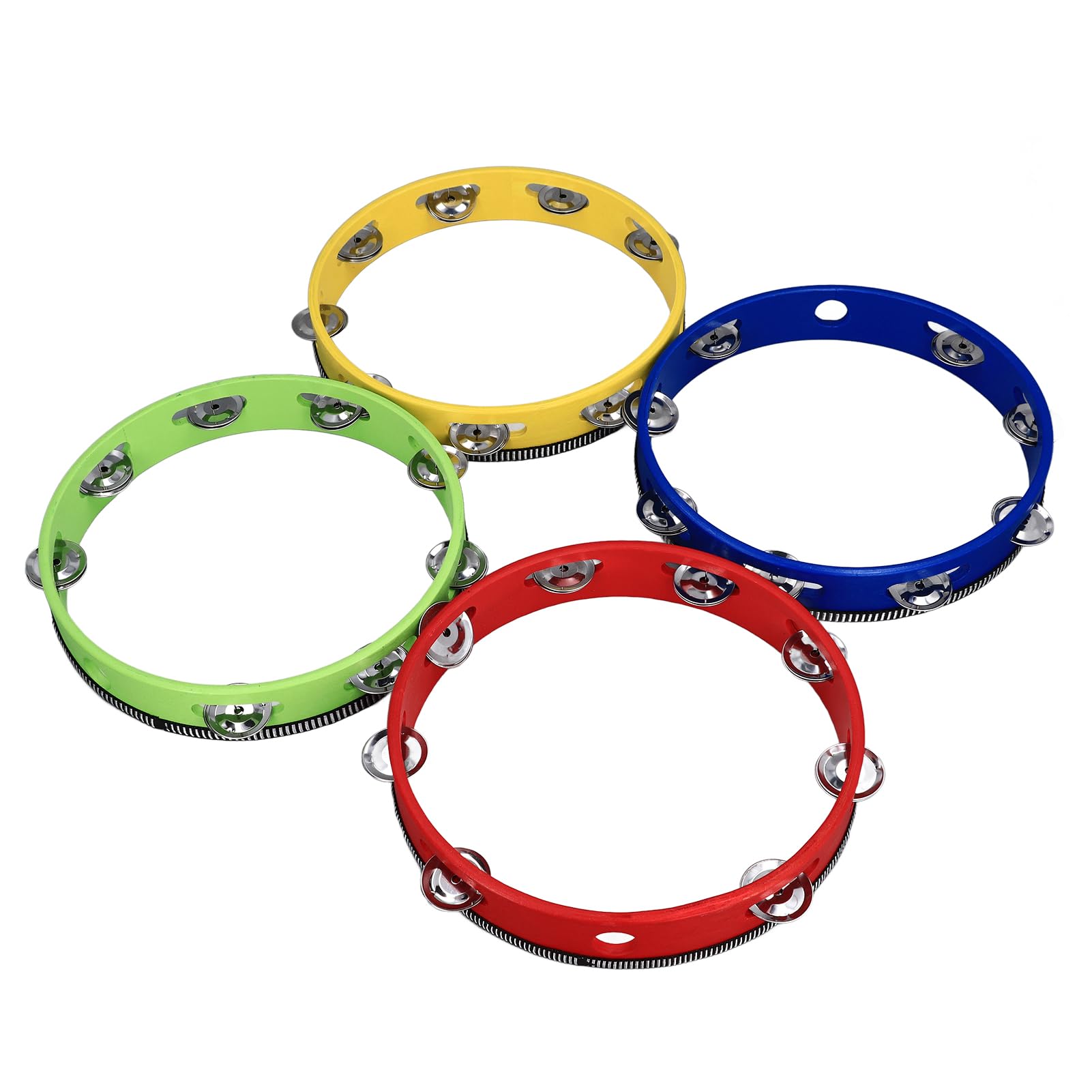 Acouto 4pcs Juego de Pandereta de Madera Jingles Handheld Panderina para Iglesias Conciertos Instrumento Percusión Setamtambourine Drumtambourinew Comúnmente No Es una S COMENTA