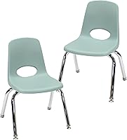 Vista 72 de FDP 13050-LG - Silla escolar apilable de 18 pulgadas, asiento apilable para estudiantes con patas de acero cromado y deslizadores giratorios
