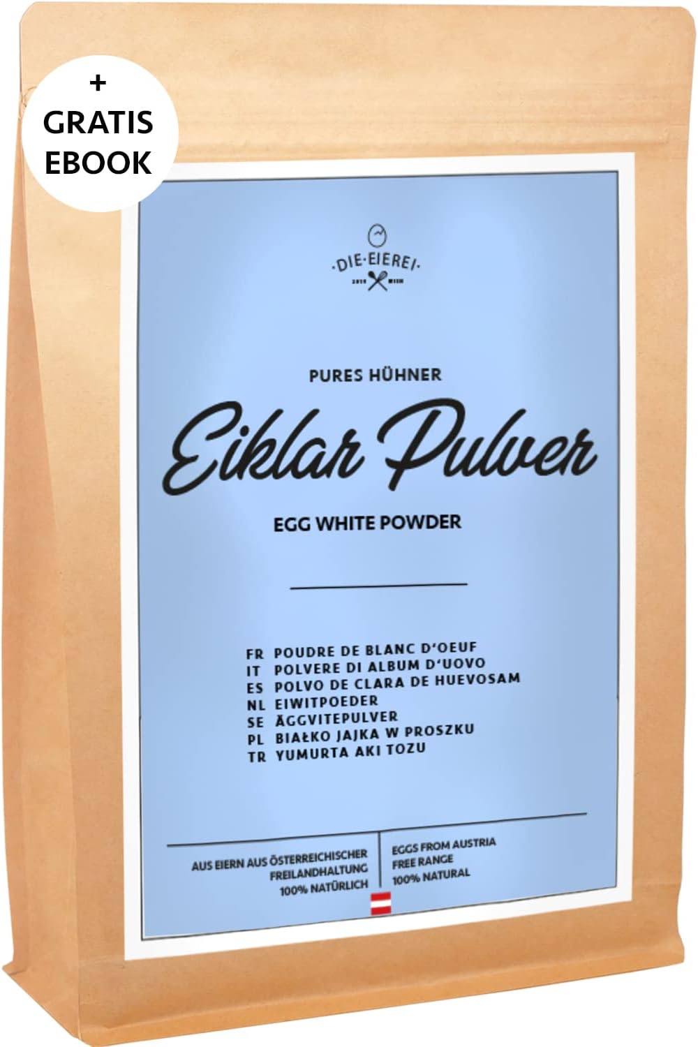 Egg White Powder 800g Free Range - All Natural from Austria unflavoured & Low carb – Highest Protein Quality for Backing Cooking