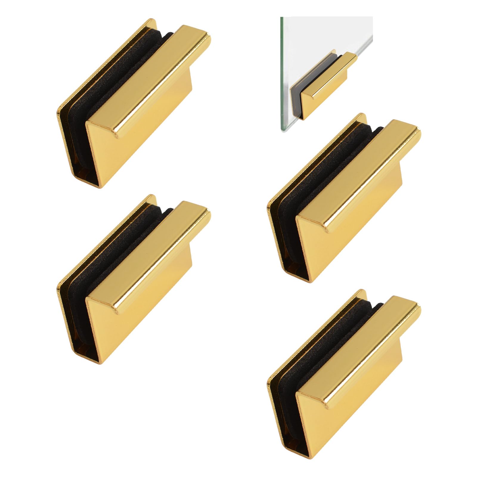 Poignées de porte en verre doré Lot de 4 boutons pour meuble placard tiroir cuisine