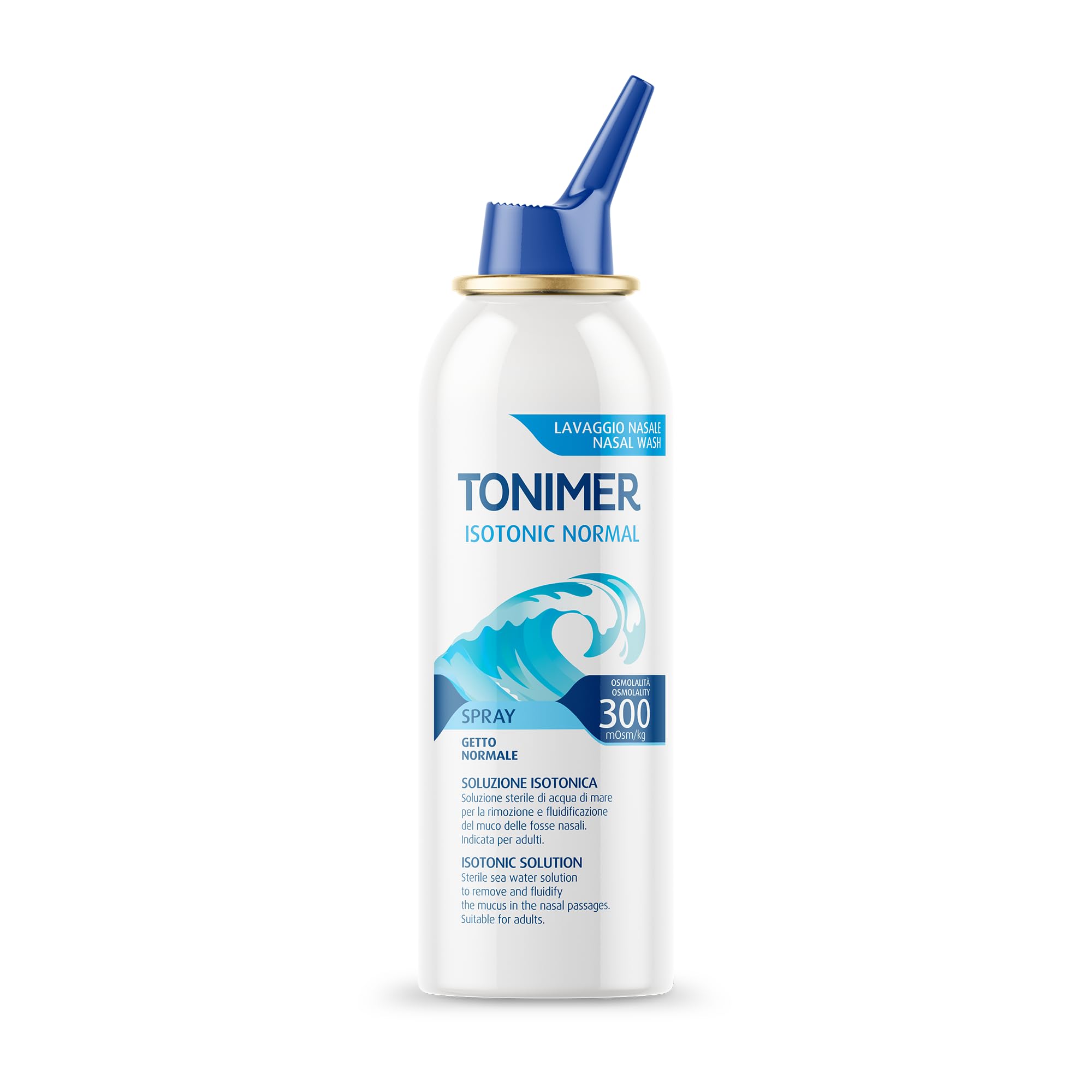Tonimer Isotonic 300 Normal - 100 ml - Soluzione Isotonica Sterile di Acqua di Mare - Rimuove e Fluidifica il Muco - Indicata per Adulti - Senza Conservanti