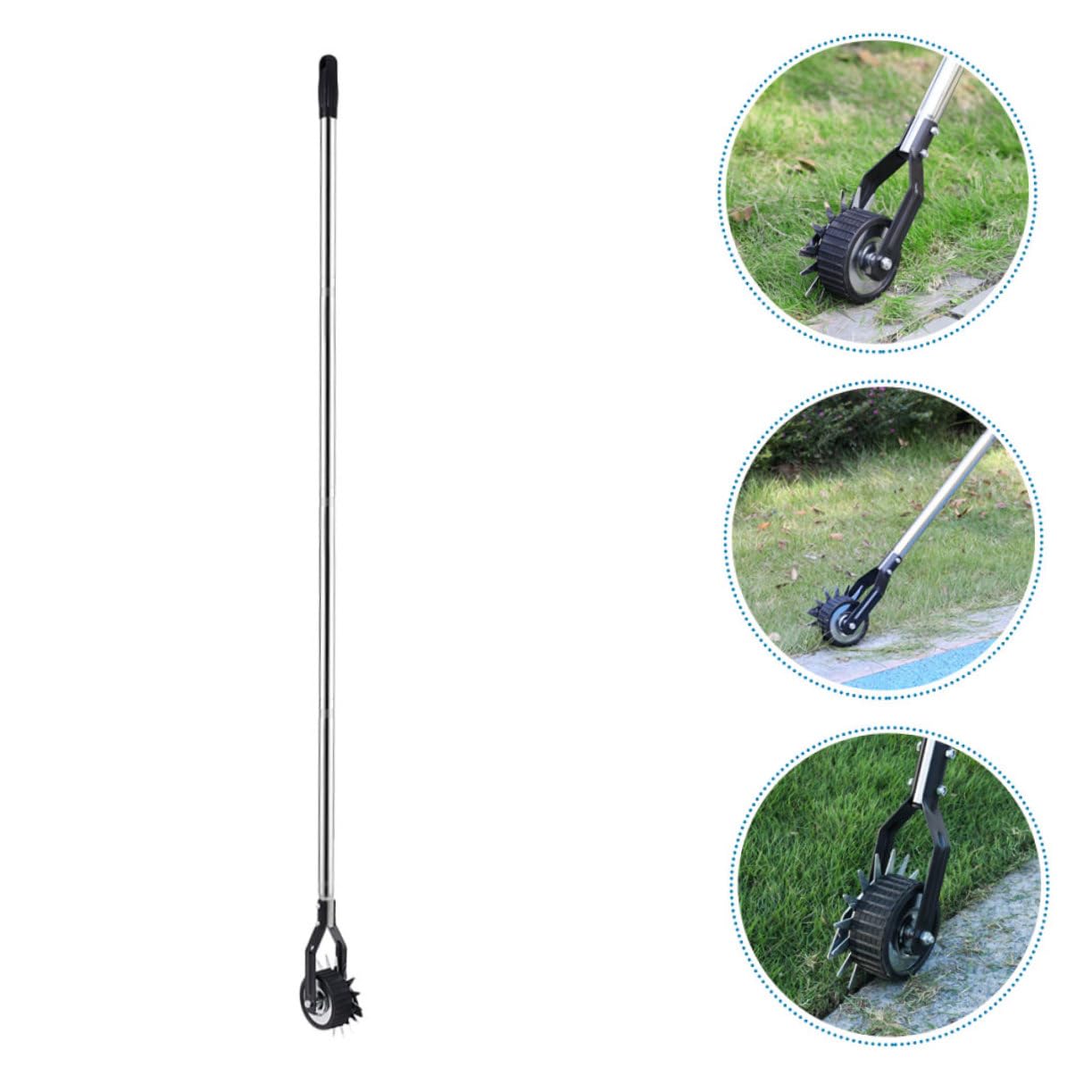 TOYANDONA Strumento Manuale per Bordi del Prato con Ruota in Metallo Inossidabile, Portatile e Facile da Smontare, per Giardinaggio e Cura del Prato