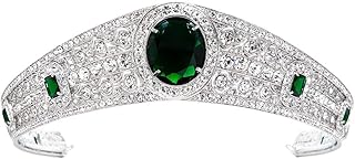 The Greville Emerald Kokoshnik Replica Tiara,Crystals Princess Eugenie Wedding Tiara Headpieces Jewelry