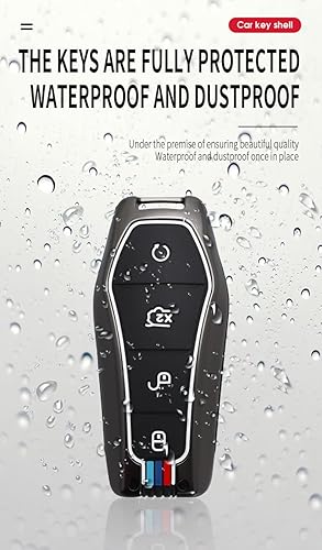 Miniatura 5 de Funda para llavero de aleación de zinc con llavero para BYD Han Ev Tang Dm 4 botones Funda protectora para llave de coche