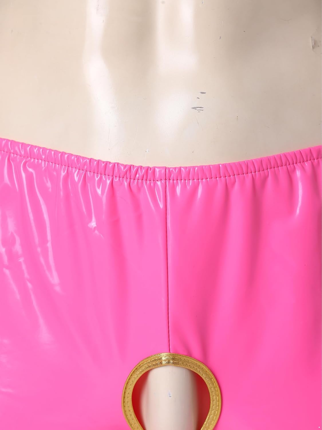 Men Gay Underpants Pvc Wet Look Leather Open Front Panties Boxer Briefs Party Clubwear