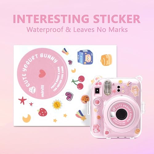 Miniatura 3 de Polaroid Mini 12 - Funda transparente con bolsillo para almacenamiento de fotos y accesorios para cámara instantánea Fujifilm Instax Mini 12, funda