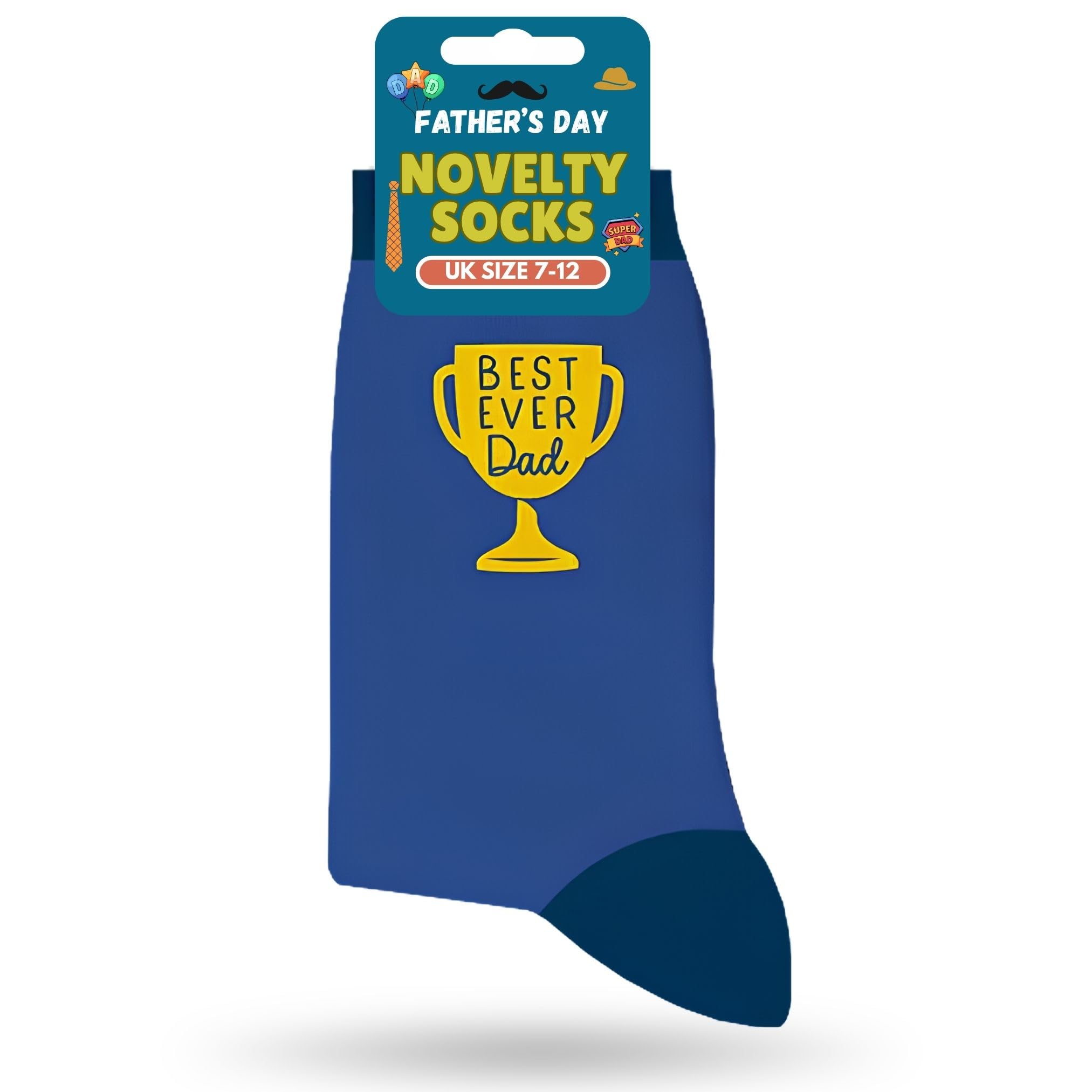 AKH® Father's Day Socks for Dad | Novelty Gift with Humorous Designs | Comfort Cotton Socks | Best Unique Present for Father | UK Size 7-12 | Best Dad Ever