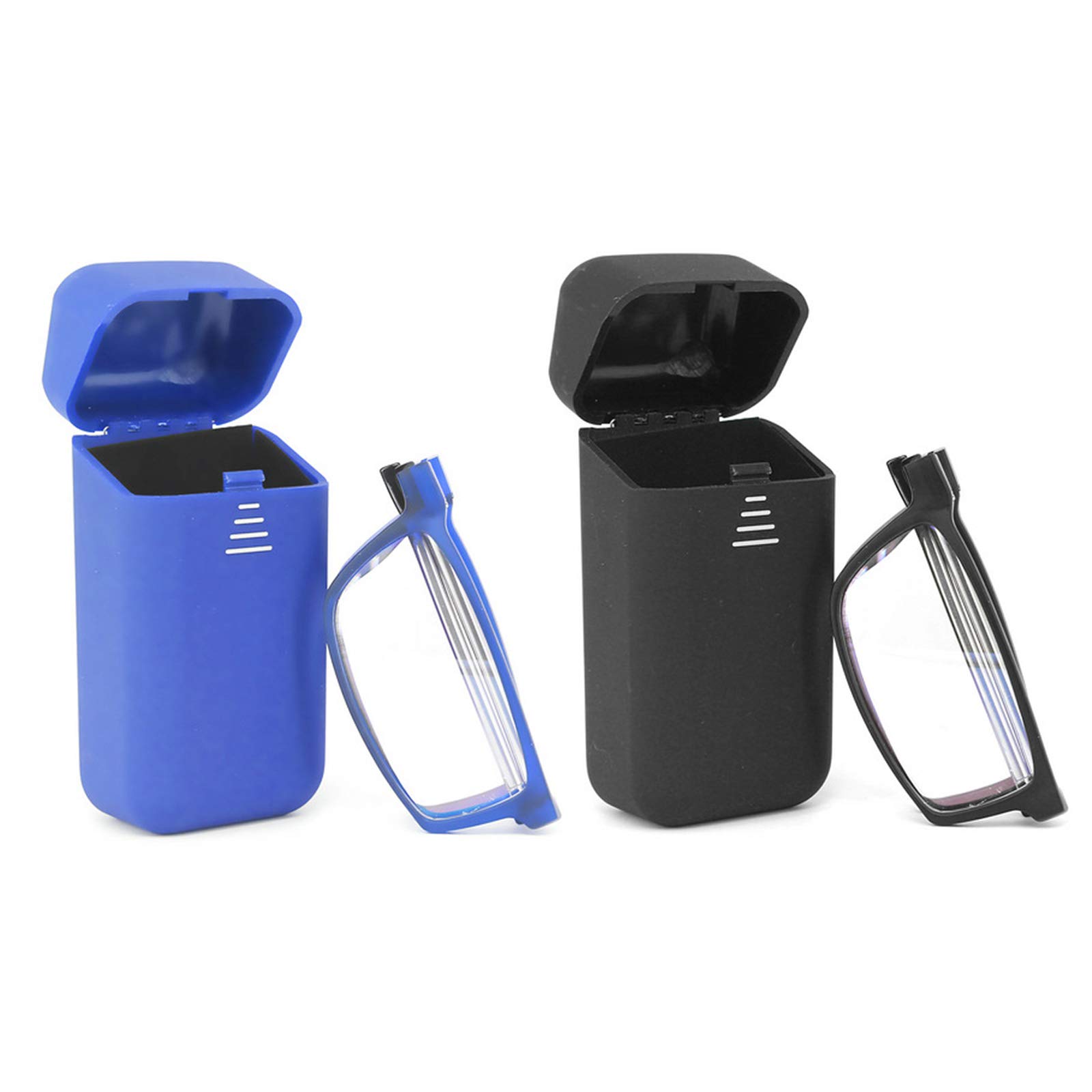 KoKoBin 2 pezzi Pieghevole Anti Luce Blu Occhiali da Lettura Per uomo e donna con fionda specchio telescopico gambe con una scatola portatile Per viaggiare +2.0