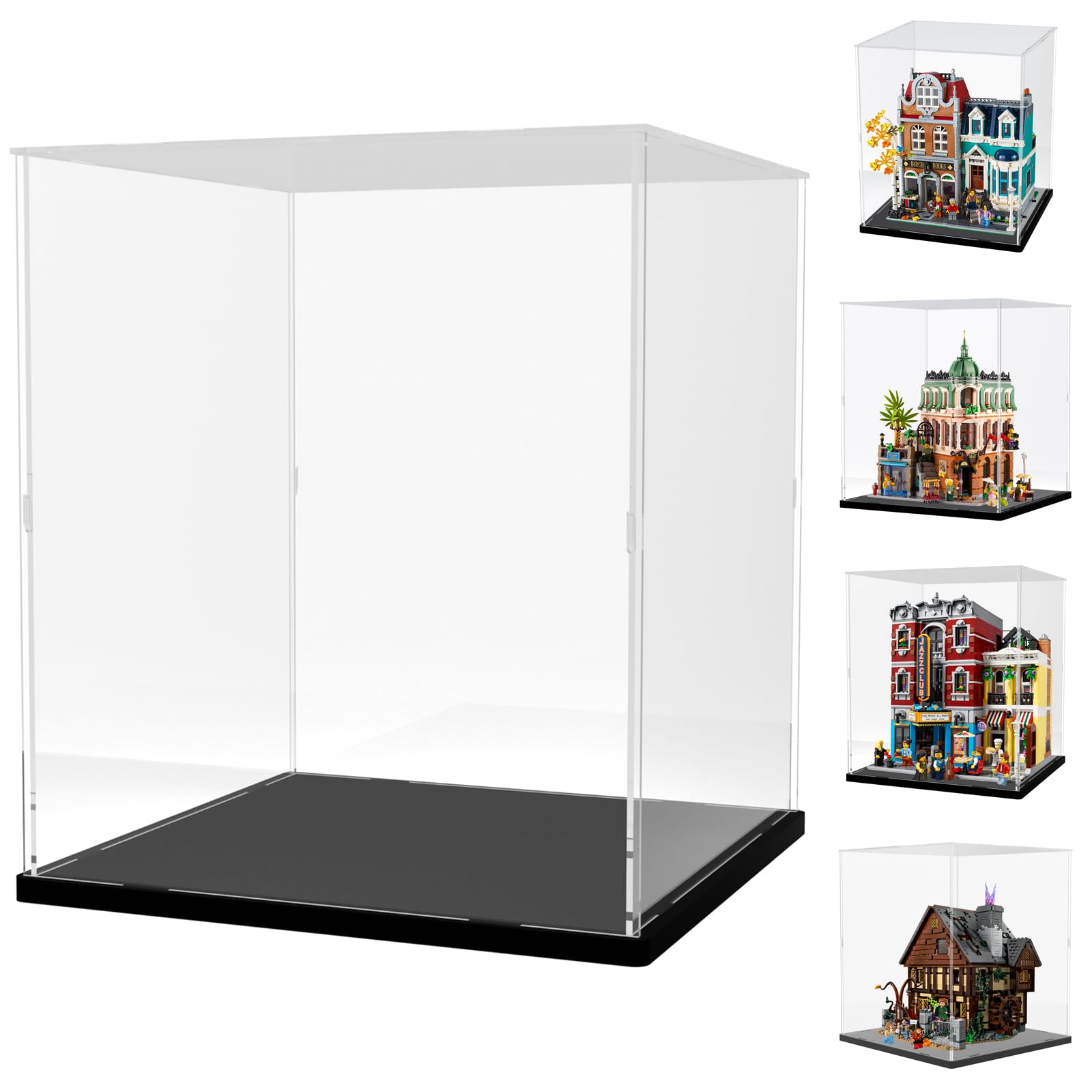 Choowin Acrylic Display Case for Lego Boutique Hotel 10297 for Lego Modular Buildings for Lego Hocus Pocus 21341 Thickened Clear Display Cases for
