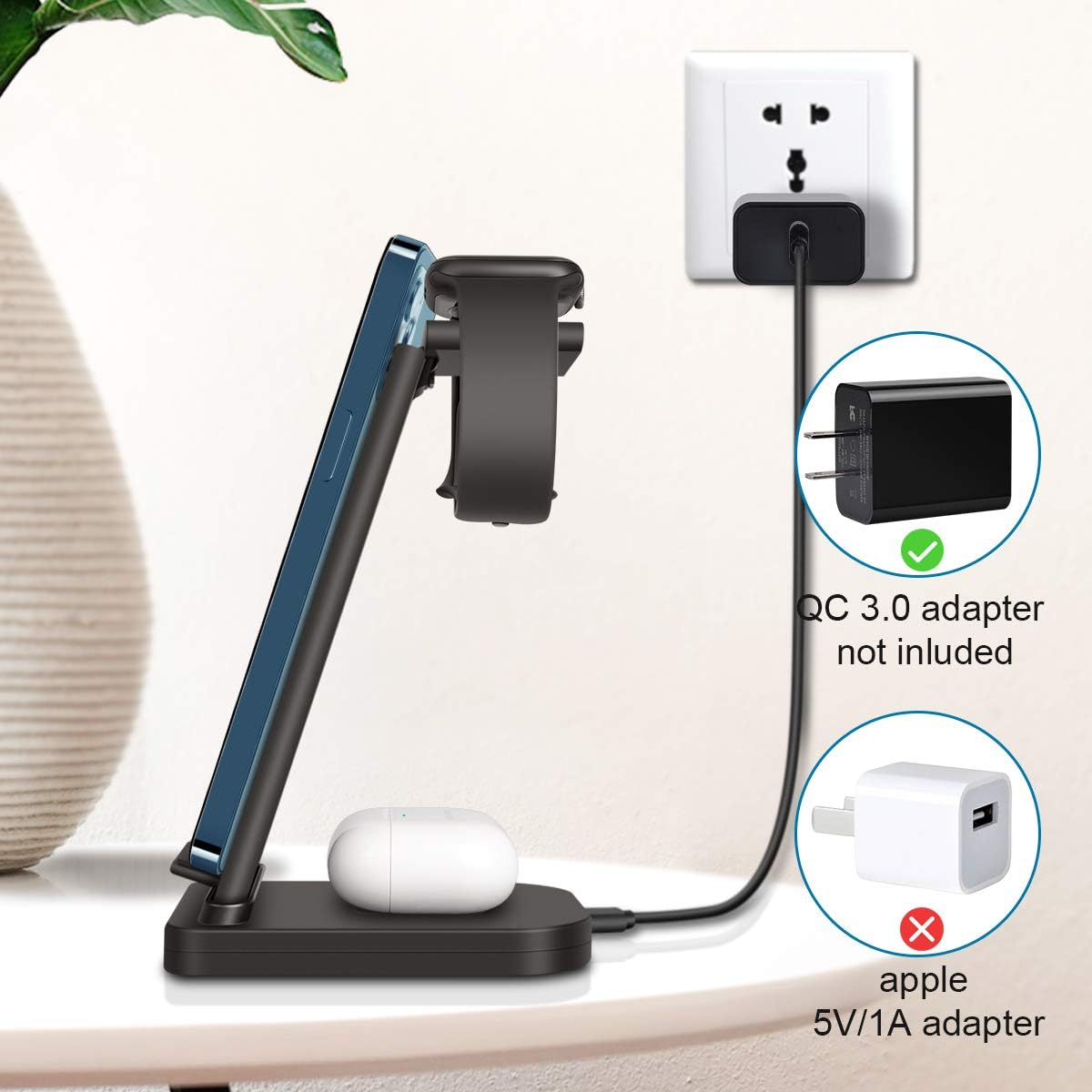 Best Promo Wireless Charger, Topume 3 in 1 Wireless Charging Station for iPhone 12/11pro/SE/Xs Max Apple Watch 6/5/4/3/2 AirPods 2/Pro,Wireless Charging Stand for Samsung S20 (with 18W QC 3.0 Adapter) Best Review Wireless Charger, Topume 3 in 1 Wireless Charging Station for iPhone 12/11pro/SE/Xs Max Apple Watch 6/5/4/3/2 AirPods 2/Pro,Wireless Charging Stand for Samsung S20 (with 18W QC 3.0 Adapter)