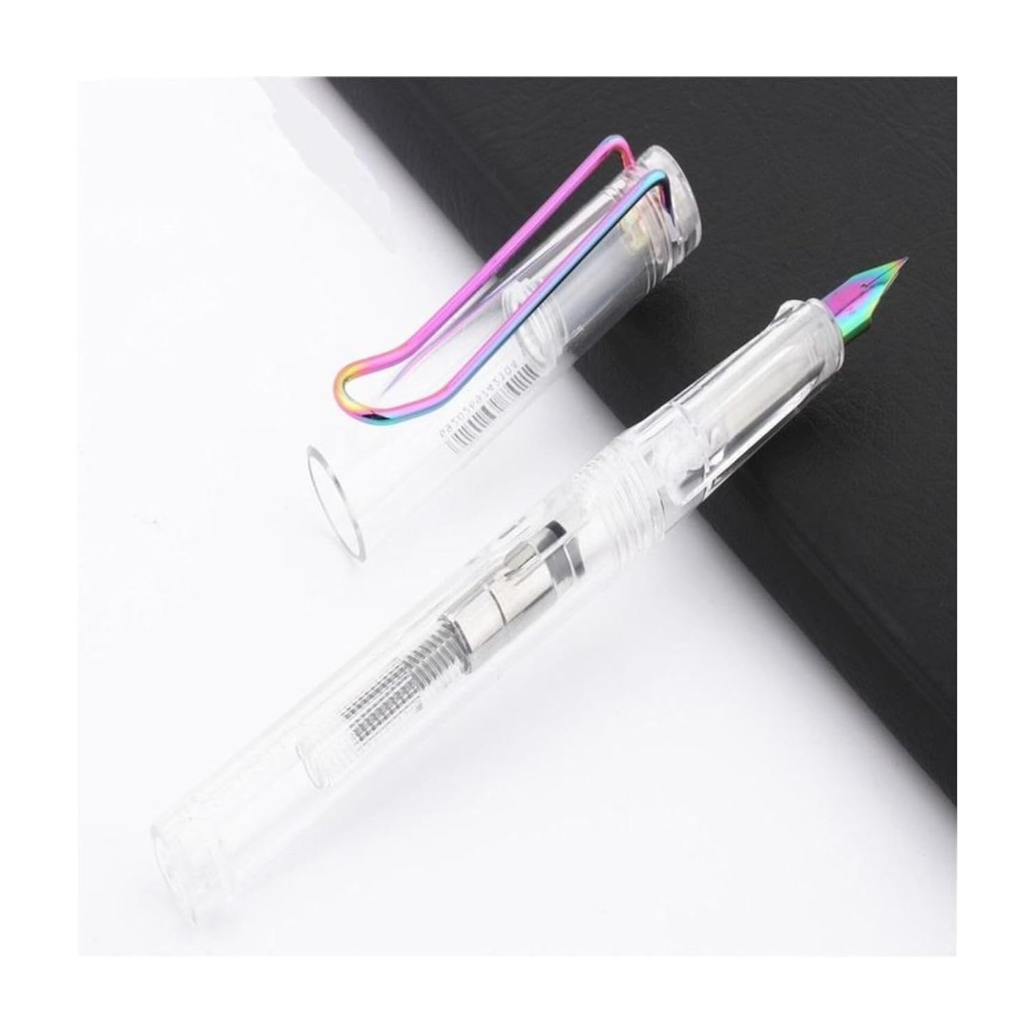 Chren Rainbow Nib 818 Student White Transparent Fountain Pen pack of 1