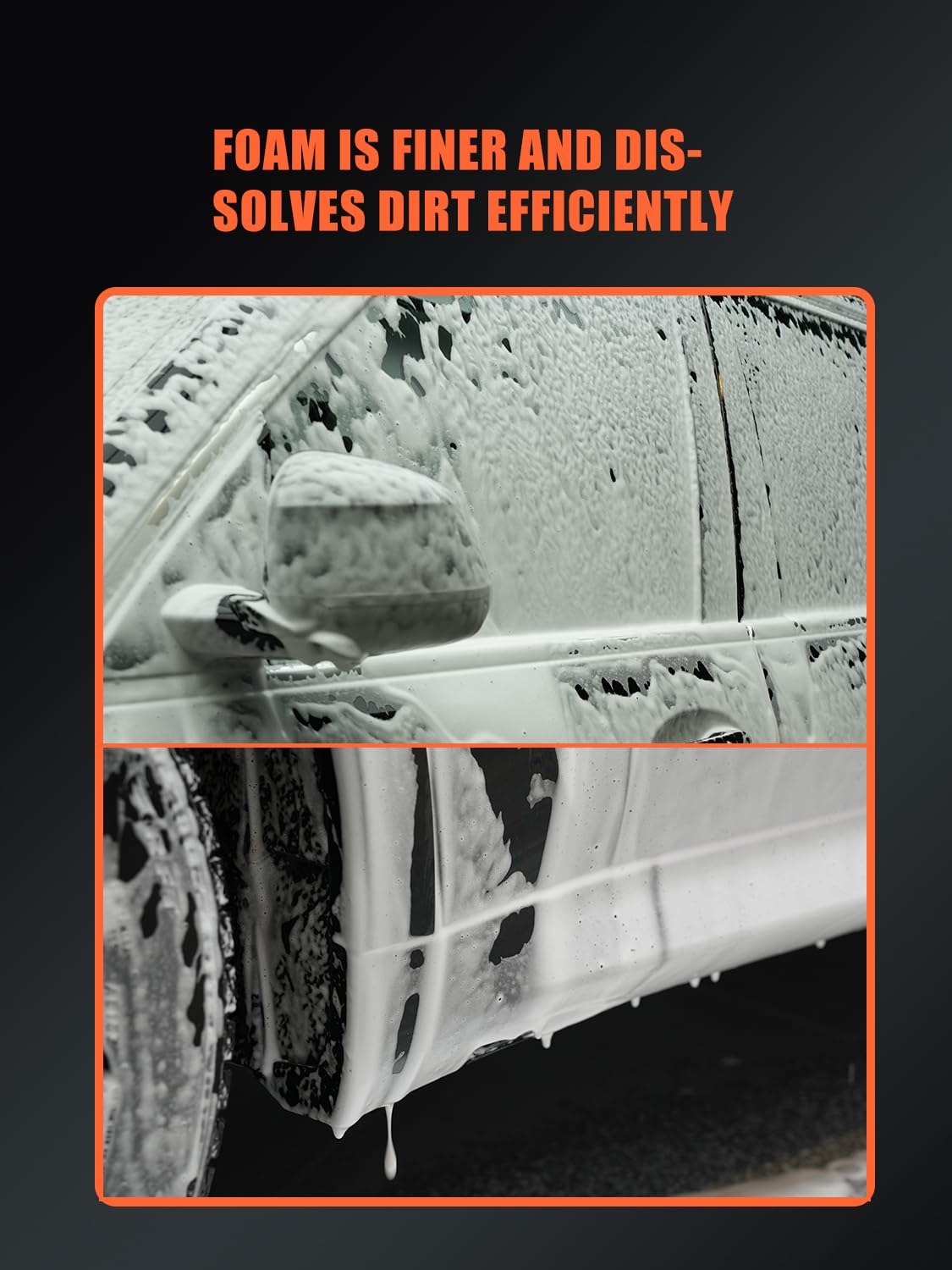 SPTA Electric Pressurized Soap Sprayer - 2.25L/76 oz Cordless Car Foam Sprayer with 500ML Car Wash Shampoo for Detailing