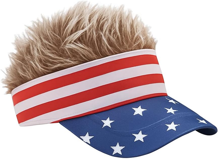 Men's Hair Visor Sun Hats Visor with Hair Fake Hat with Hairs for Men Novelty Spiked Adjustable Baseball Caps Funny Gift - Image 6