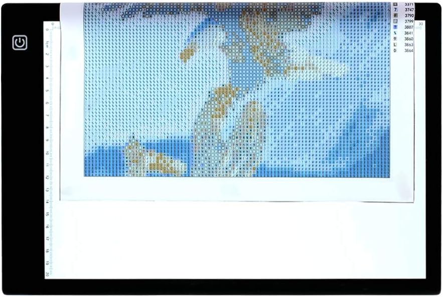 Light Box for DIY 5D Diamond Painting Weeding Vinyl, Stepless Dimming LED Tracing Pad Tracer Board for Applique Quilting Animation Cartoon, Tattoo Craft Projects, Calligraphy Etc (A4 Size)