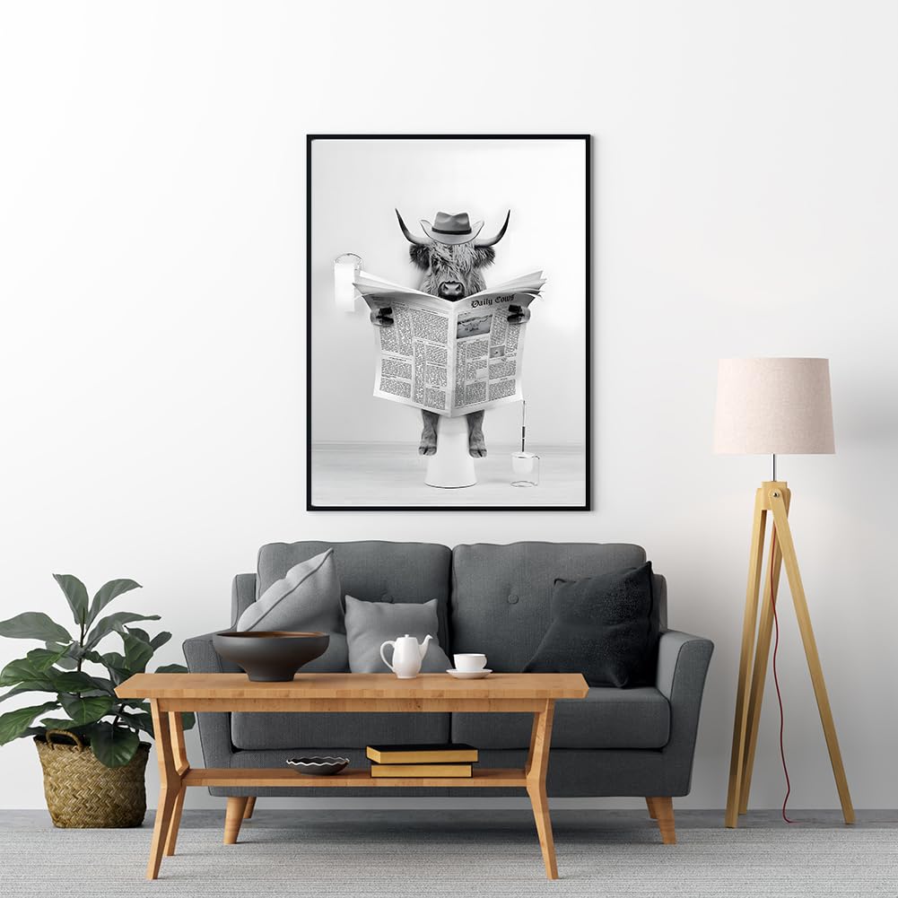 Stampe Animali Buffe Per Bagno: Set Quadri Bianco E Nero Con Leone, Orso E Bradipo Nella Vasca - Poster Tela Senza Cornice, Regalo Originale