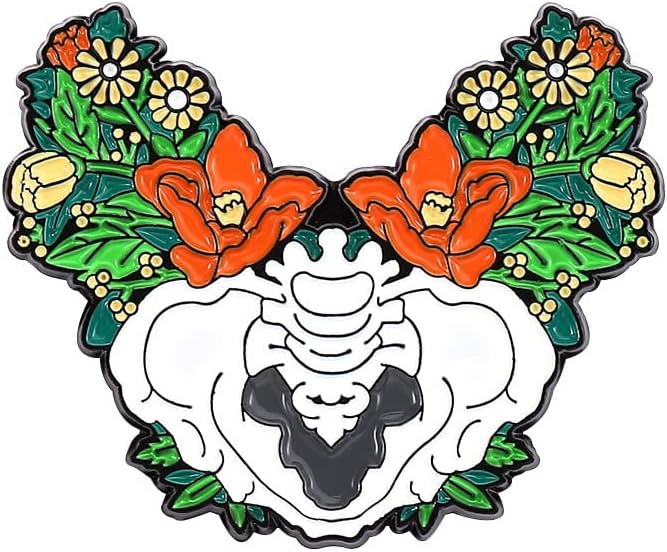 Pelvic Anatomy Flowers Enamel Brooch Pin for Medical Student Doctor