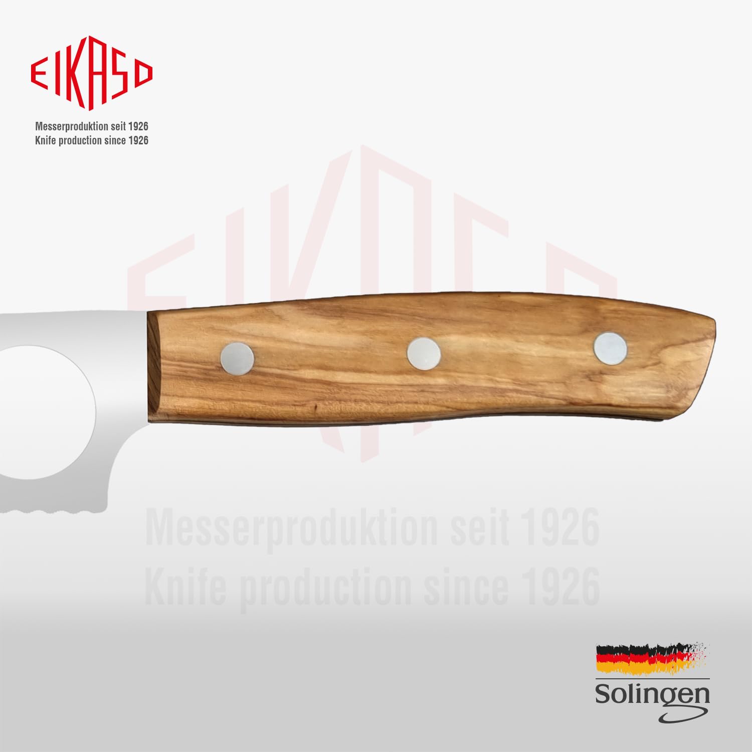 EIKASO Solingen Germany Käsemesser mit Wellenschliff - 14cm Klinge aus Molybdänstahl 1.4116 Weichkäsemesser geeignet für den perfekten und sauberen Schnitt (G-Line Olive)