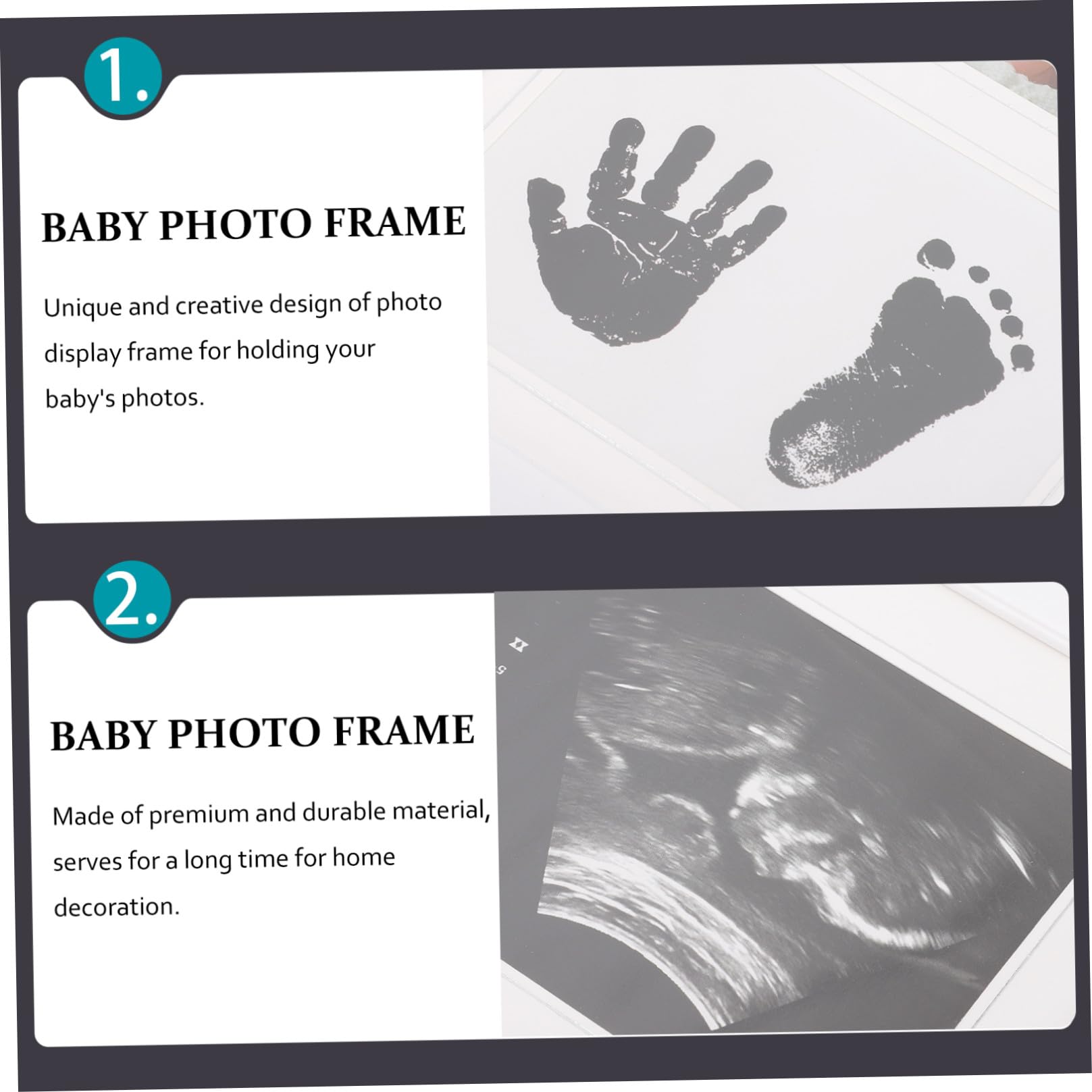 KOMBIUDA Cornice Portafoto Neonata in Pvc Rosa Impronta Mani e Piedi, Design Unico e Creativo, per Camera del Ragazzo Ragazza o Soggiorno, Idea Regalo Nascita Personalizzata