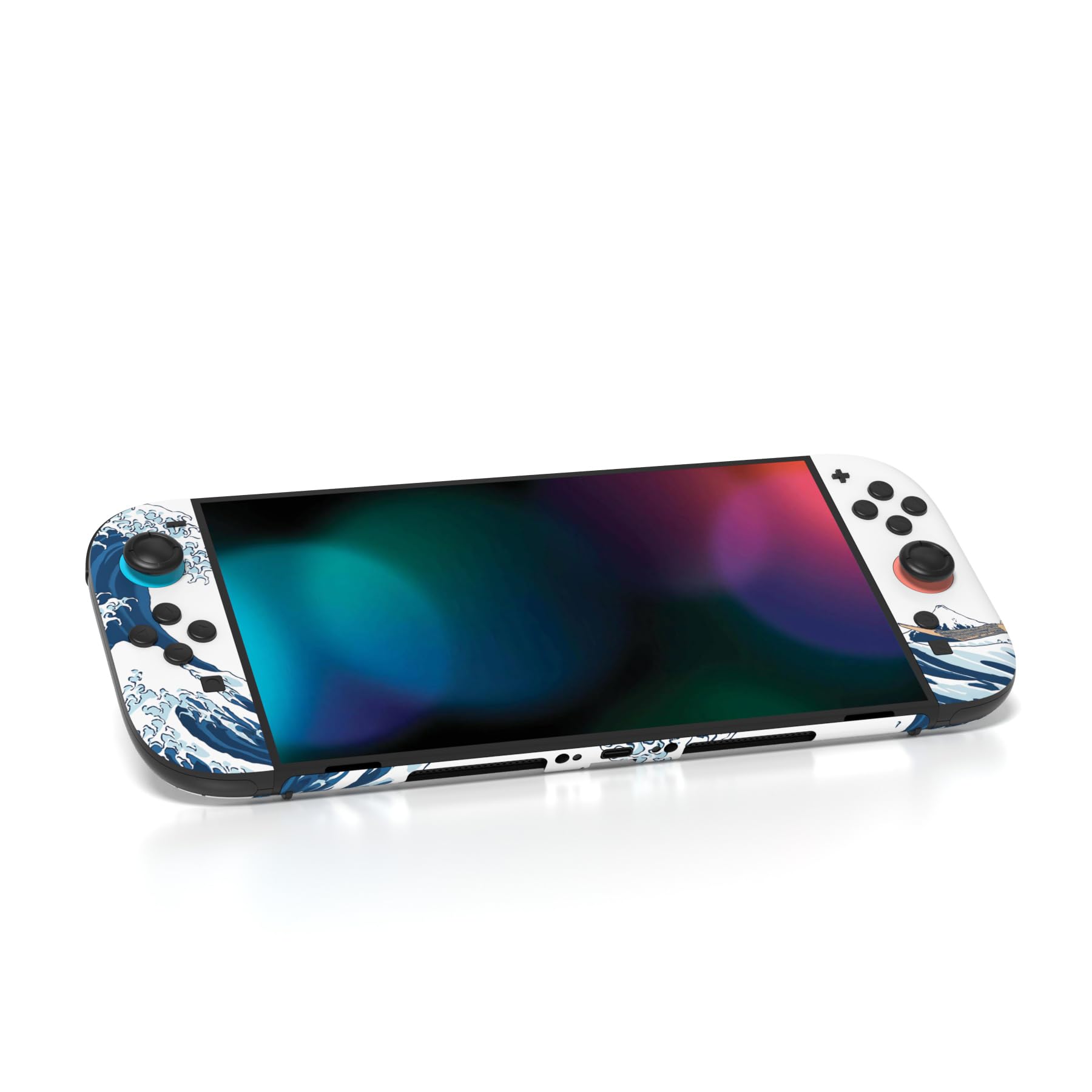 PlayVital Full Set Protective Skins for Nintendo Switch 2 Console & Joycon, Customized Vinyl Decal Wrap Sticker for Nintendo Switch 2 & Dock & Hand Grips - The Great Wave off Kanagawa - 2