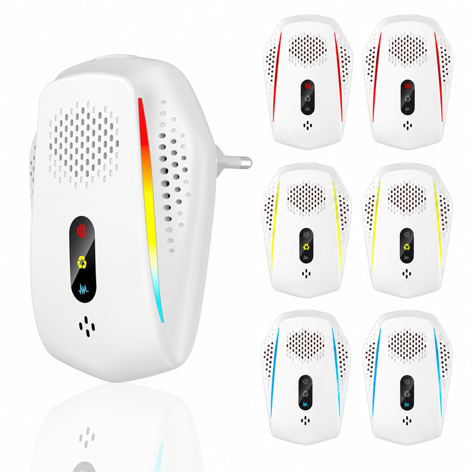 Répulsif Ultrason Souris et Rats, Pack De 6 avec 3 Modes, Anti Souris et Anti Rat Puissant pour Éloigner Les Rongeurs Nuisibles
