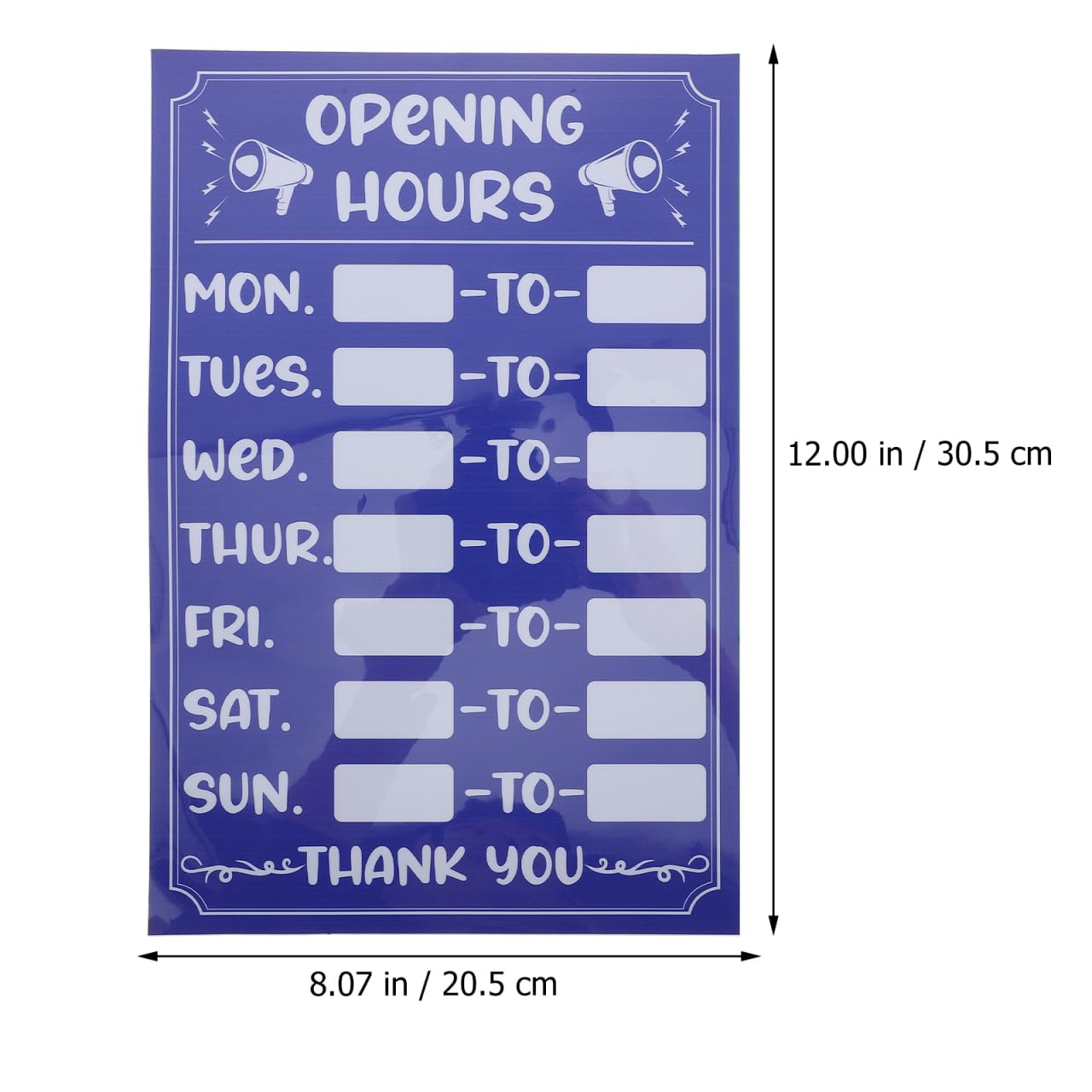 IMIKEYA Autocollant 'Heures d'Ouverture' pour Vitrine ou Porte - Panneau Effaçable des Heures d'Ouverture 30x20cm pour Cafés, Bars, Restaurant，Magasins ou Bureaux