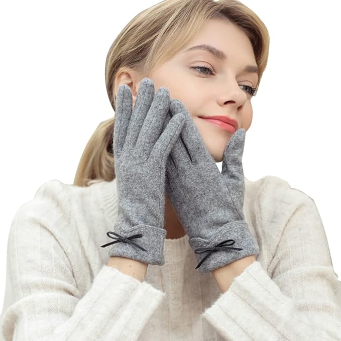 Amazon プレゼント レディース グローブ 女性 手袋 暖かい スマホ対応 防寒 防風 裏起毛 保温グローブ 冬手袋 誕生日 プレゼント 5色展開 Free Size 1 グレー 手袋 通販