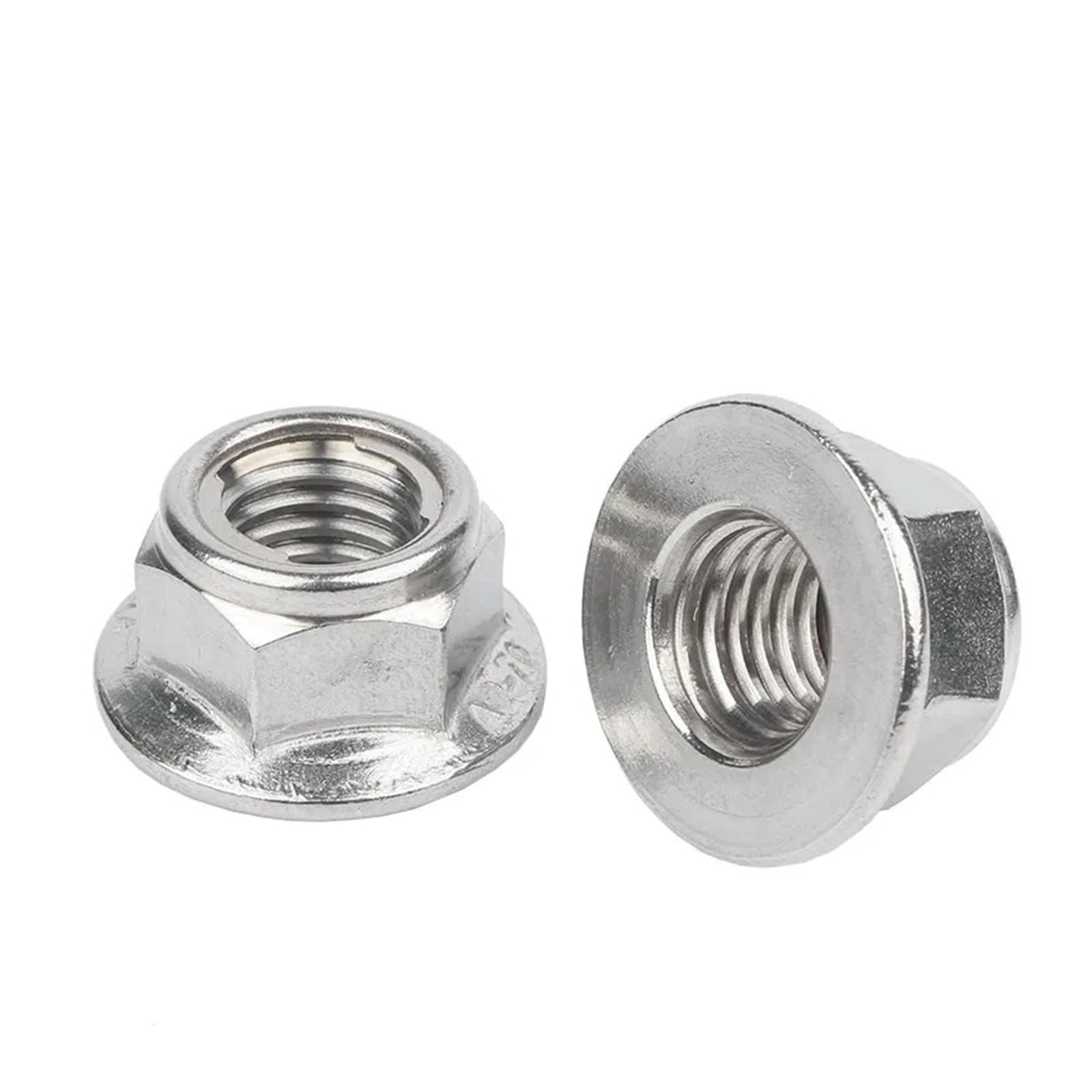 Tuerca de seguridad metálica de acero inoxidable DIN6927 con brida M4 M5 M6 M8(M4 20pcs)