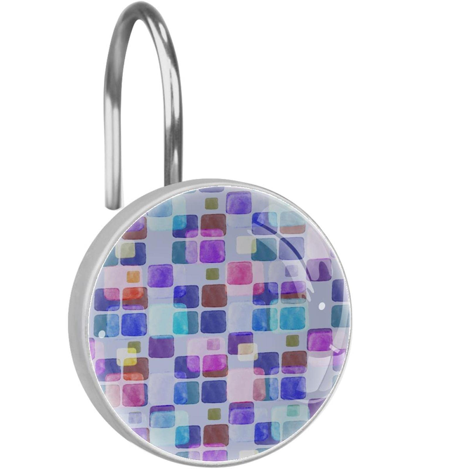 Crochets rideau de douche aquarelle pour une salle de bain moderne et zen