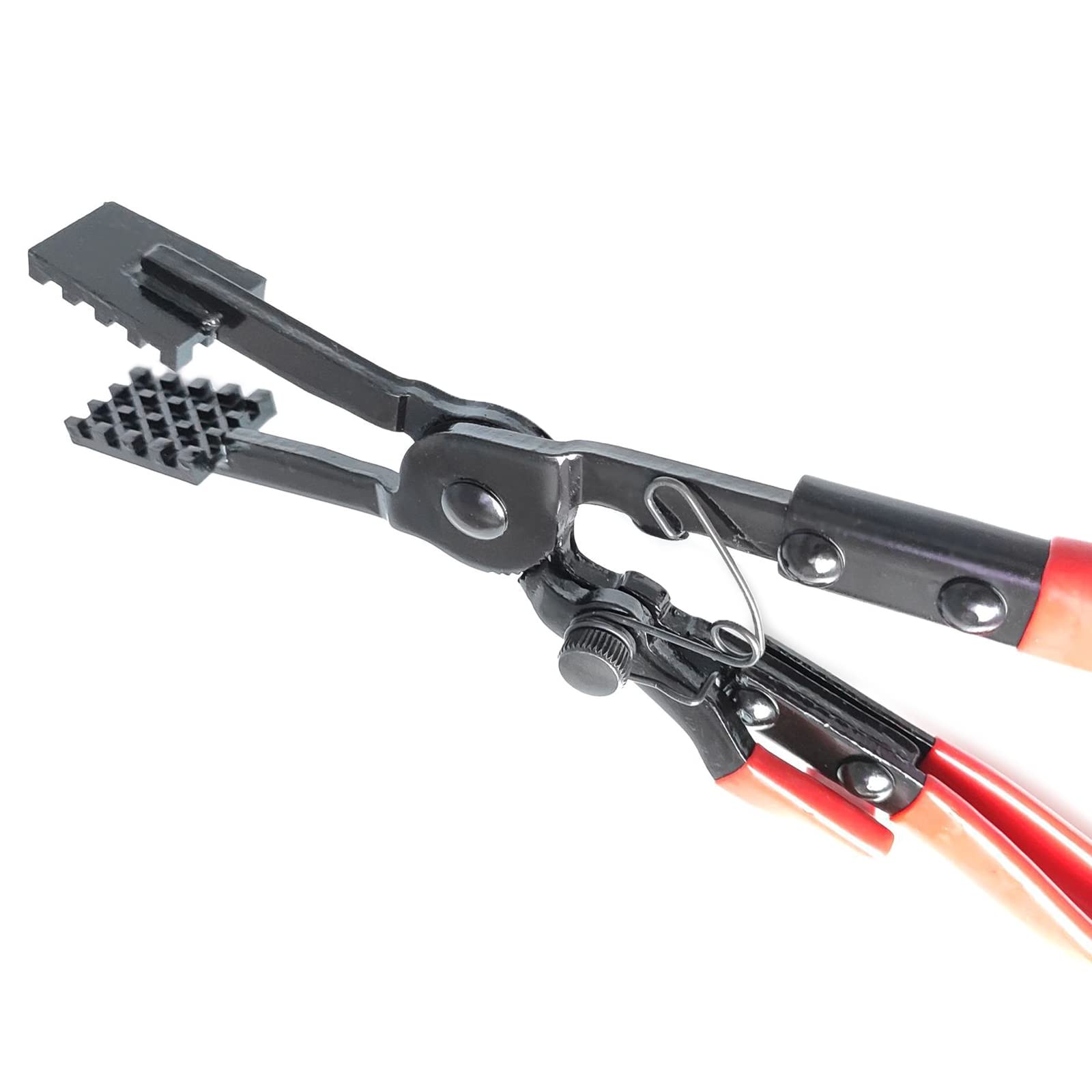 Alicates de abrazadera de manguera de metal texturizado, mango corto, abrazadera de manguera extendida para reparación de coche, herramienta de extracción de alicates de mano