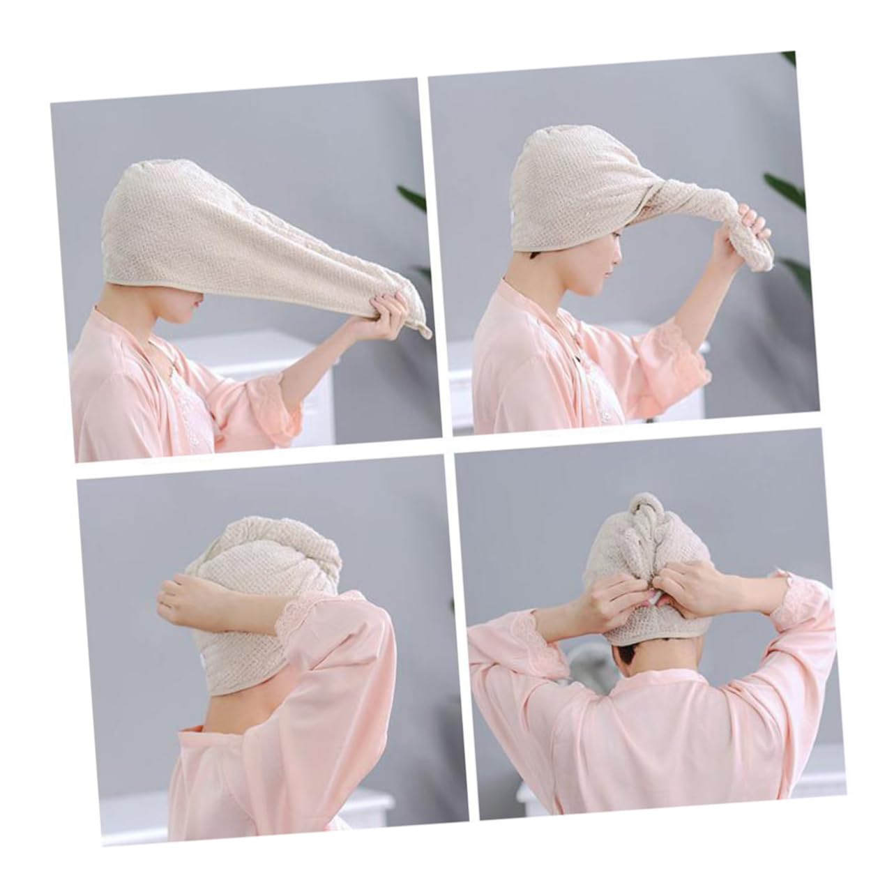 Beavorty 4piezas Toalla De Microfibra para Secado Rápido Gorro Absorbente para Cabello Húmedo Aleatorios para Uso Casa y Viajes