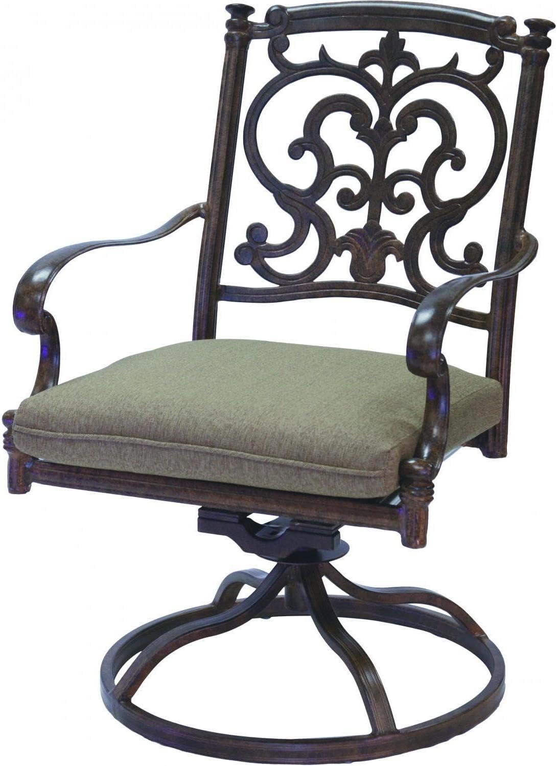 Darlee Santa Barbara Cast Aluminum Patio Swivel Rocker Dining Chair - Antique Bronze