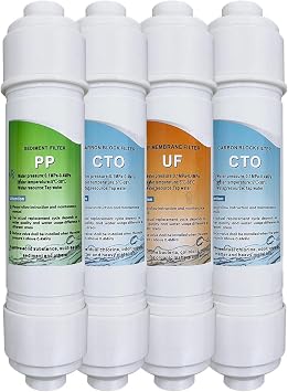 IKT Genuine Filters for IKT branded Bottleless Water Coolers, 4 Stage Replacement Filters PP+CTO+UF+CTO, 4 Count Pack of 1