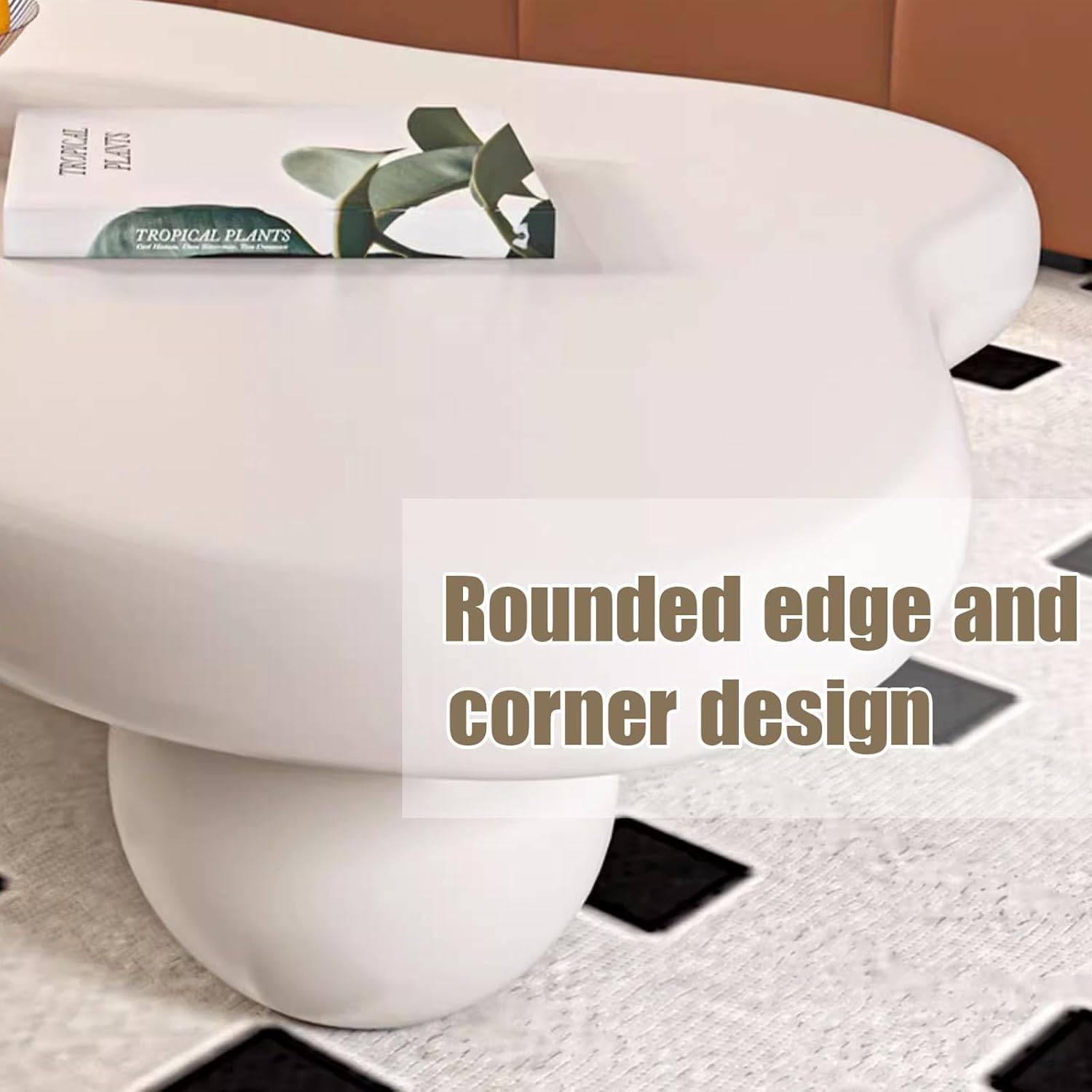 Irregular Coffee Table Modern Wood Cloud Shape End Table Low Center Table Cloud Coffee Table with 3 Ball Legs for Living Room Bedroom (Cloud Shape Large)