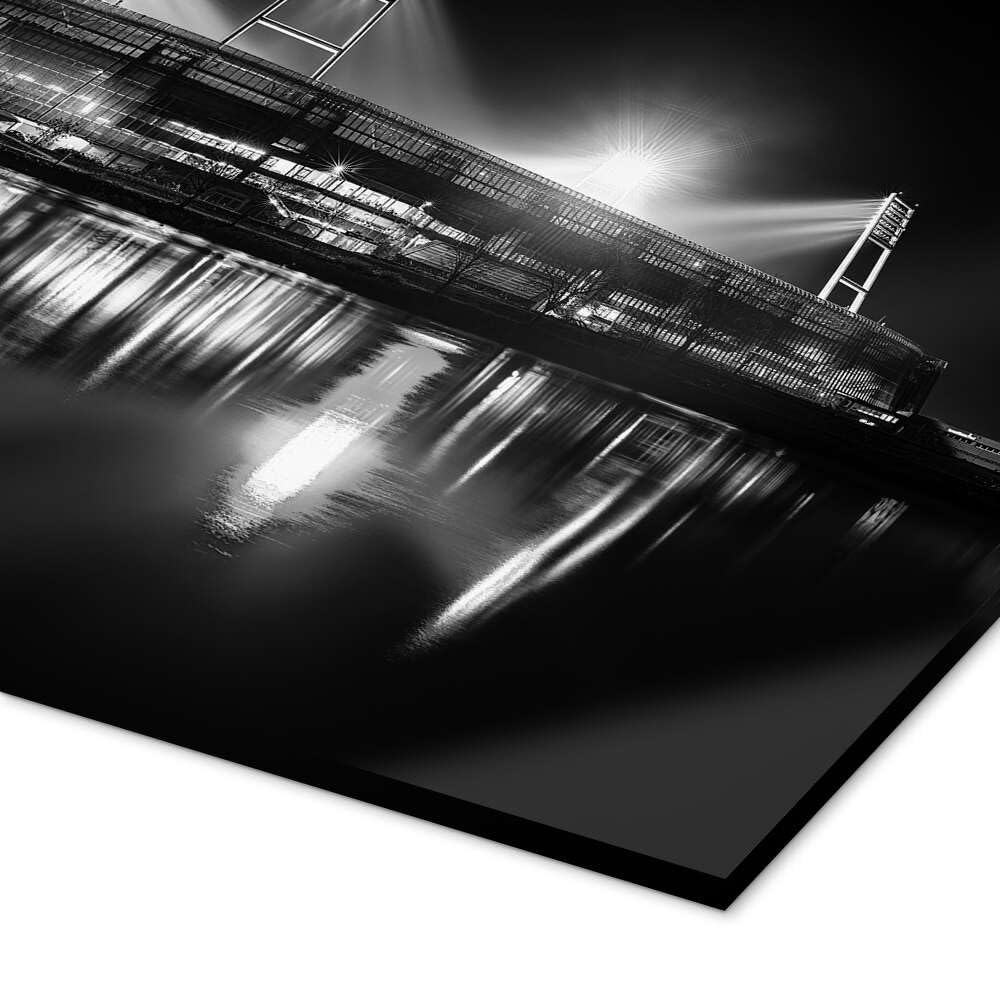 Posterlounge Bremer Stadion schwarz/weiß Acrylglasbild | 60 x 40 cm von Tanja Arnold Photography Schwarz Wandbilder Wanddeko