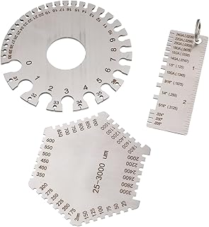 iplusmile 3 Peças Medidor De Espessura Medidor De Inspeção De Fio Ferramenta Medidor De Folha De Cabo De Fio Medidor De Diâmetro Medidor De Filme Molhado Pente Medidor De Soldagem